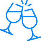 2 clinking wine glasses icon